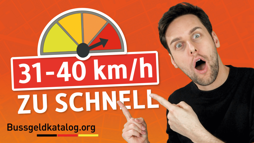 Erfahren Sie, womit Sie rechnen, wenn Sie mit 31 - 40 km/h zu viel erfasst werden.