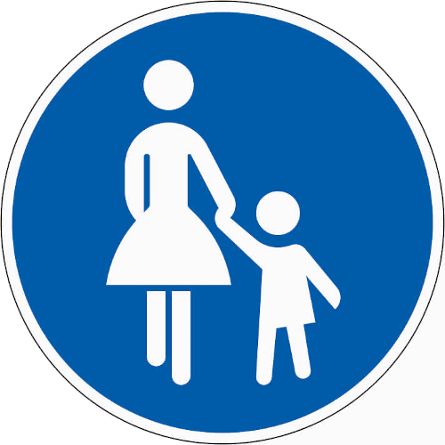 Das Verkehrsschild 239 zeigt Mutter und Kind.